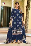 G 9742 And 43 By Af Natural Crepe Kurti With Bottom Dupatta Suppliers In India